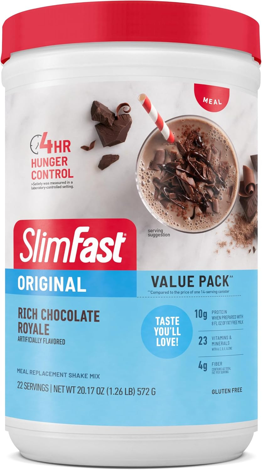 Slimfast Meal Replacement Powder, Original Rich Chocolate Royale, 10G of Protein