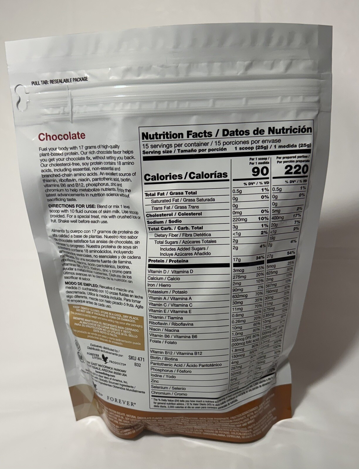 2 PACK – Forever Lite Ultra CHOCOLATE SHAKE MIX with Aminotein FREE SHIP