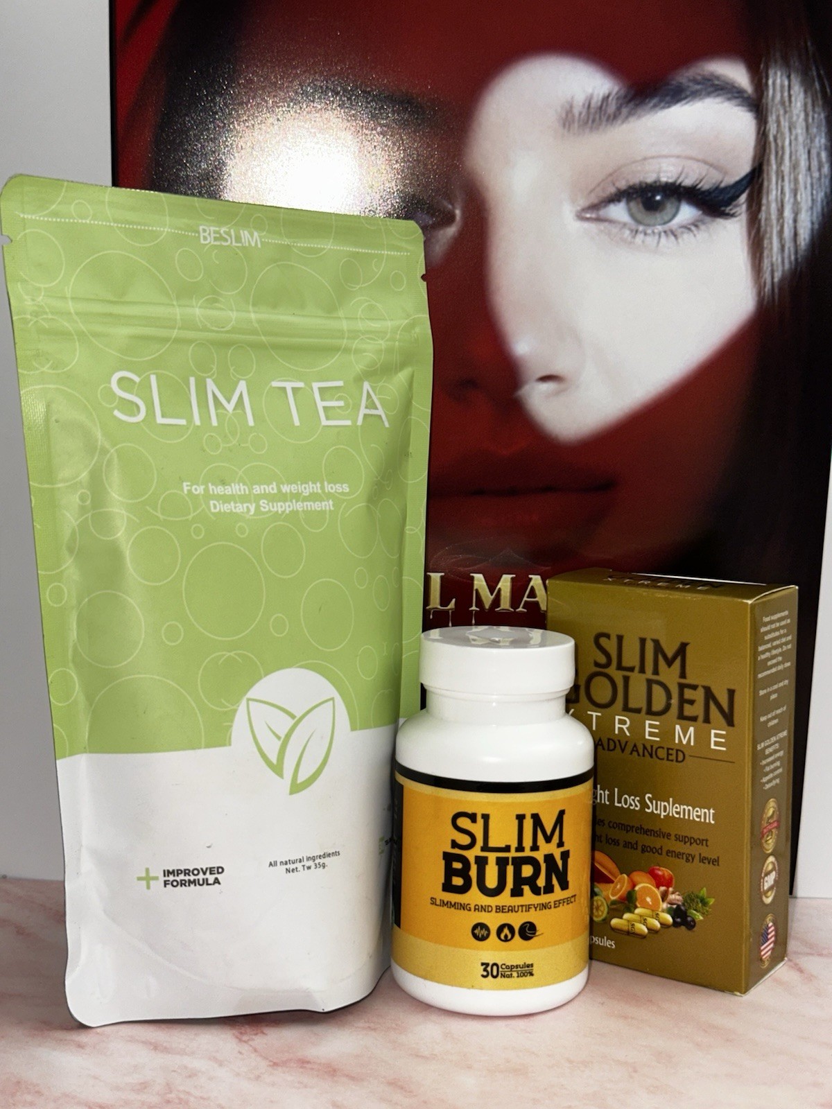 SLIM BIO EXTREME 100% NATURAL Kit One Extreme Box,Burn & Tea