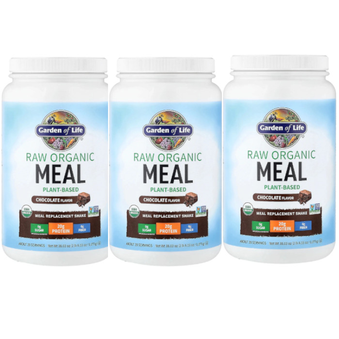 Raw Meal Organic Shake, Meal Replacement Chocolate 1078 g/2.24 lb Each (3 Pack)