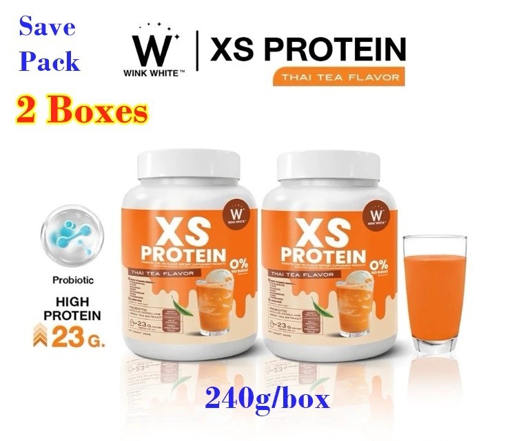 2X New Wink White XS Protein Dietary Supplement Thai Tea Flavor 240g
