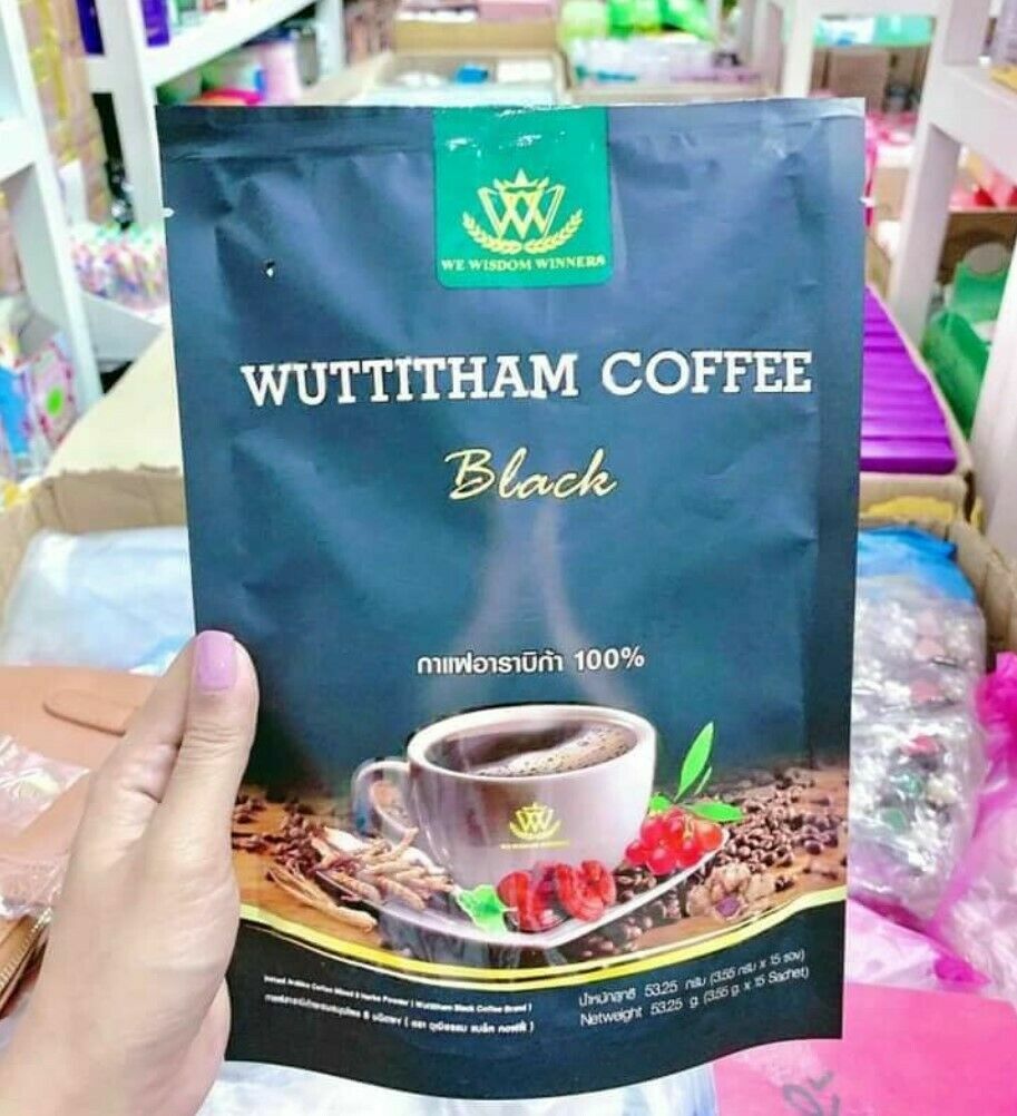 5x Wuttitham Instant Black Coffee 32In1 Health Young Man Unisex Healthy Care