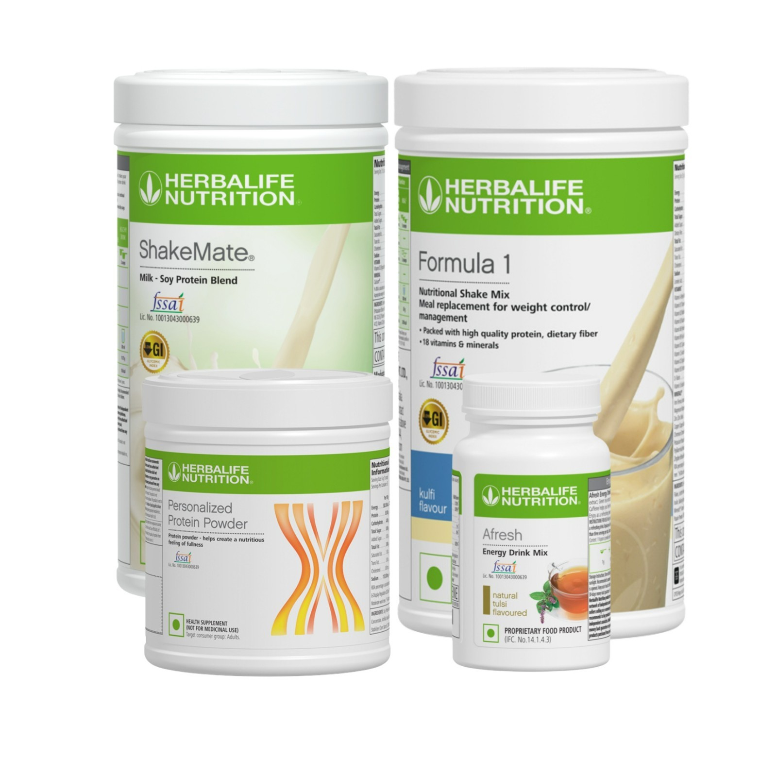 HERBALIFE COMBO (PROTEIN 400GM, SHAKEMATE, KULFI SHAKE , AFRESH) BEST PRICE