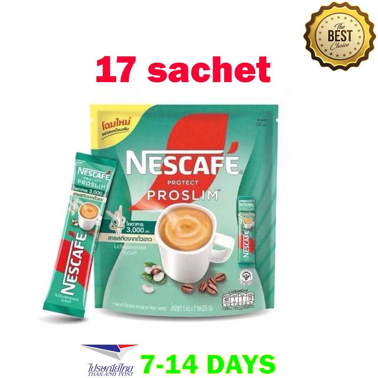 17 Sachet Nescafe Protect Proslim Instant 3 in 1 Coffee Mix with White Kidney Be