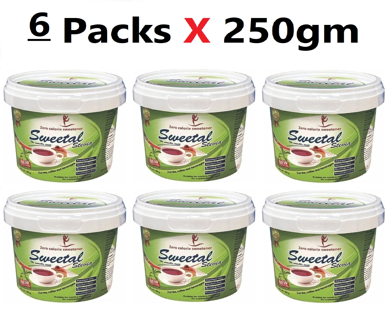 Sweetal Stevia Sugar Diet ( 6 Jars X 250gm )