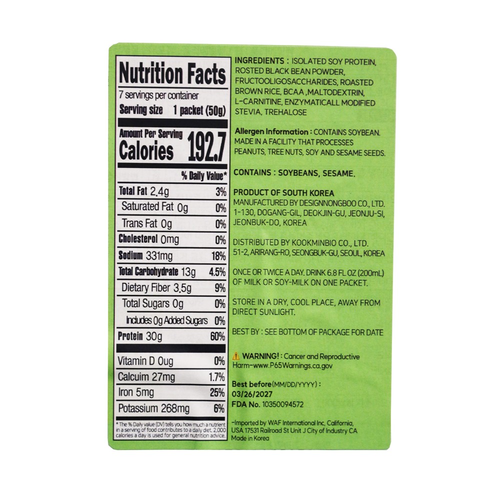 MEAL FOR YOU Plant-Based Meal Replacement Shake Protein Powder 50g x 7 Pouch