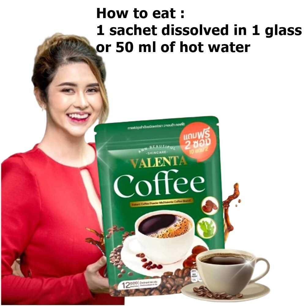 6X Valenta Instant Coffee Intense Weight Control High Fiber Detox Sugar Free 12