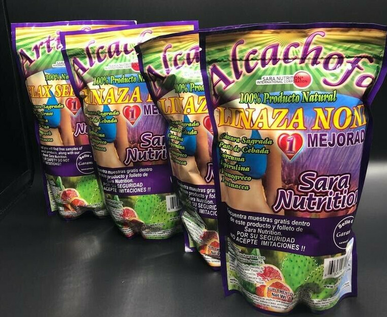 4 Pack New Alcachofa Linaza Noni Flax Seed Noni Sara Nutrition Colon Cleanse