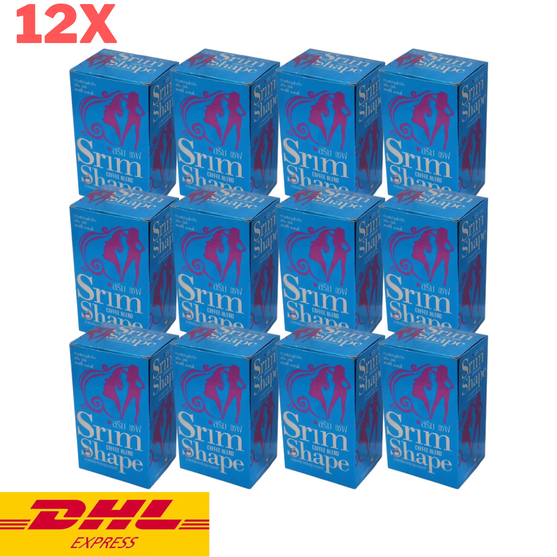 12x Srim Shape Coffee Instant Blend Weight Control Slim Fit Burn Diet Fiber Mix