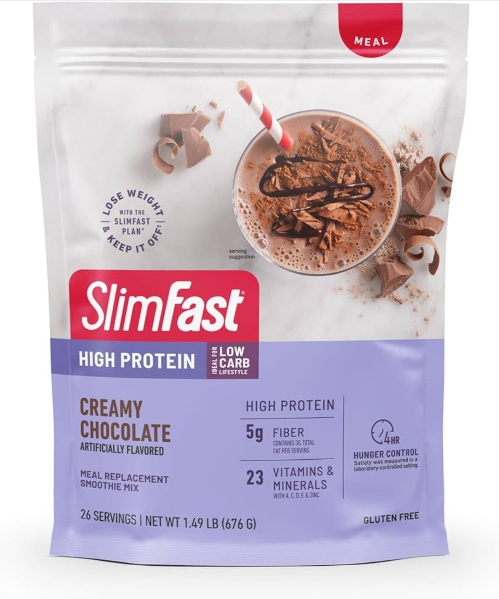 SlimFast High Protein Meal Replacement Powder, Advanced Nutrition Smoothie Mix w