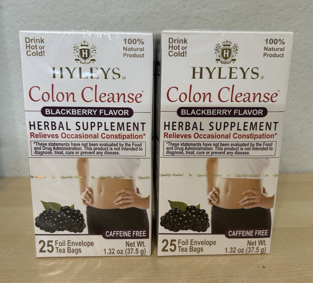 2 bags Of Colon Cleanse, Blackberry, Caffeine Free, 25 Tea Bags Each