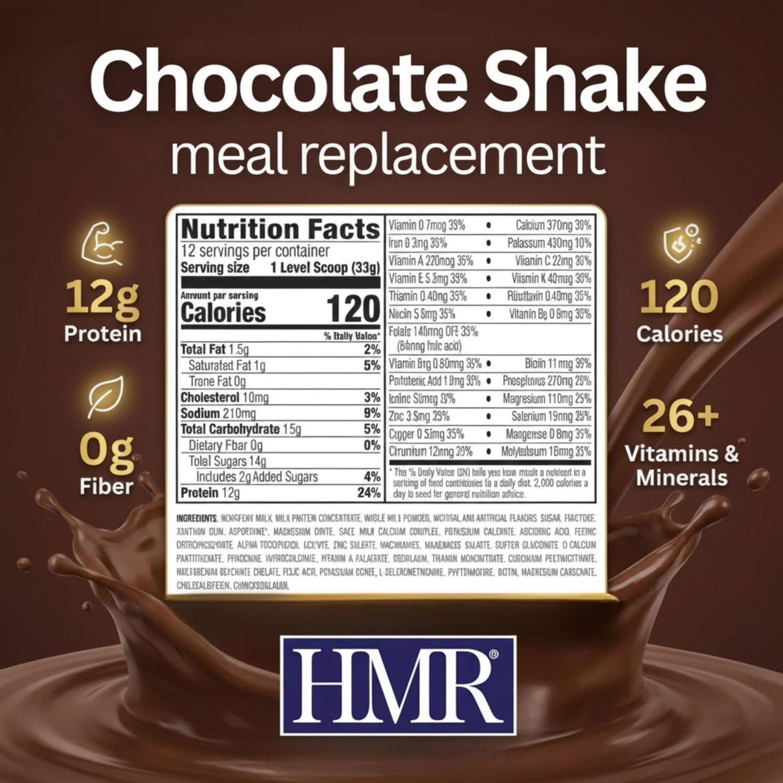 HMR 120 Chocolate Shake Meal Replacement Powder | Chocolate Shake Mix to Supp…