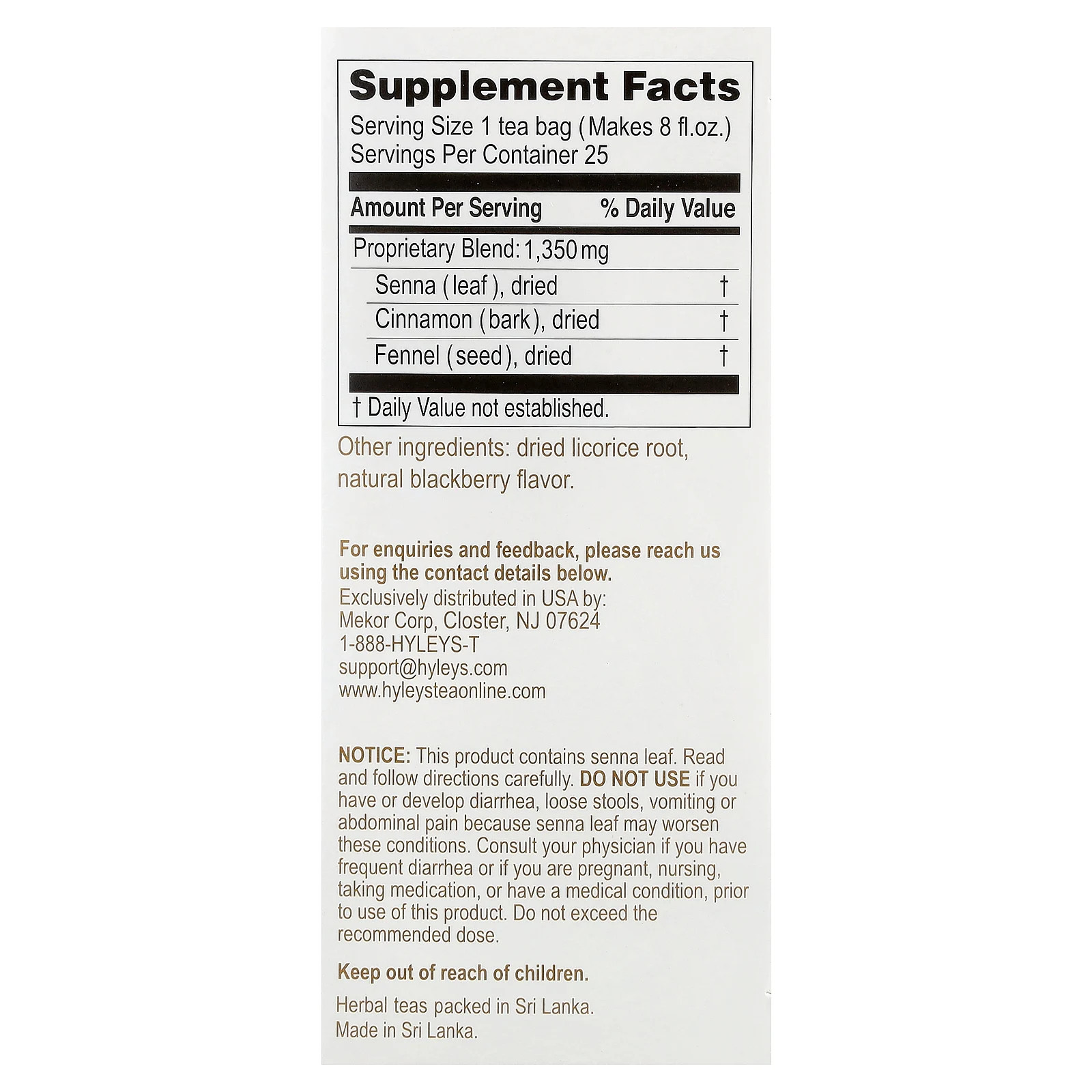 Colon Cleanse, Blackberry, Caffeine Free, 25 Tea Bags, 1.32 oz (37.5 g)